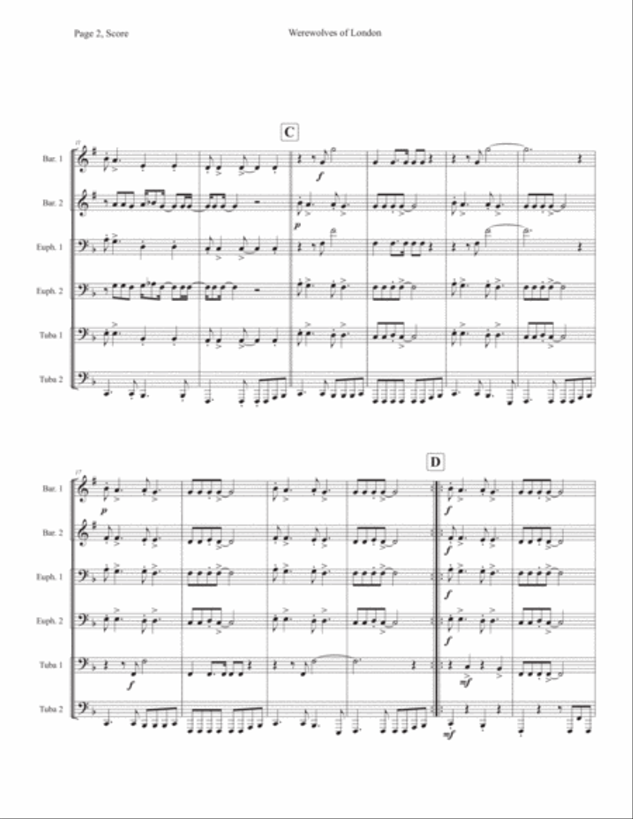 Werewolves Of London Werewolves Of London Choir scores gallery preview page 2