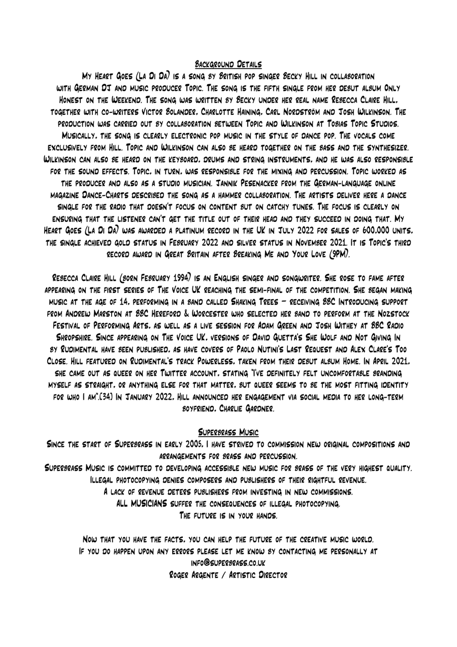 My Heart Goes (Ladida) Brass Ensemble scores gallery preview page 2