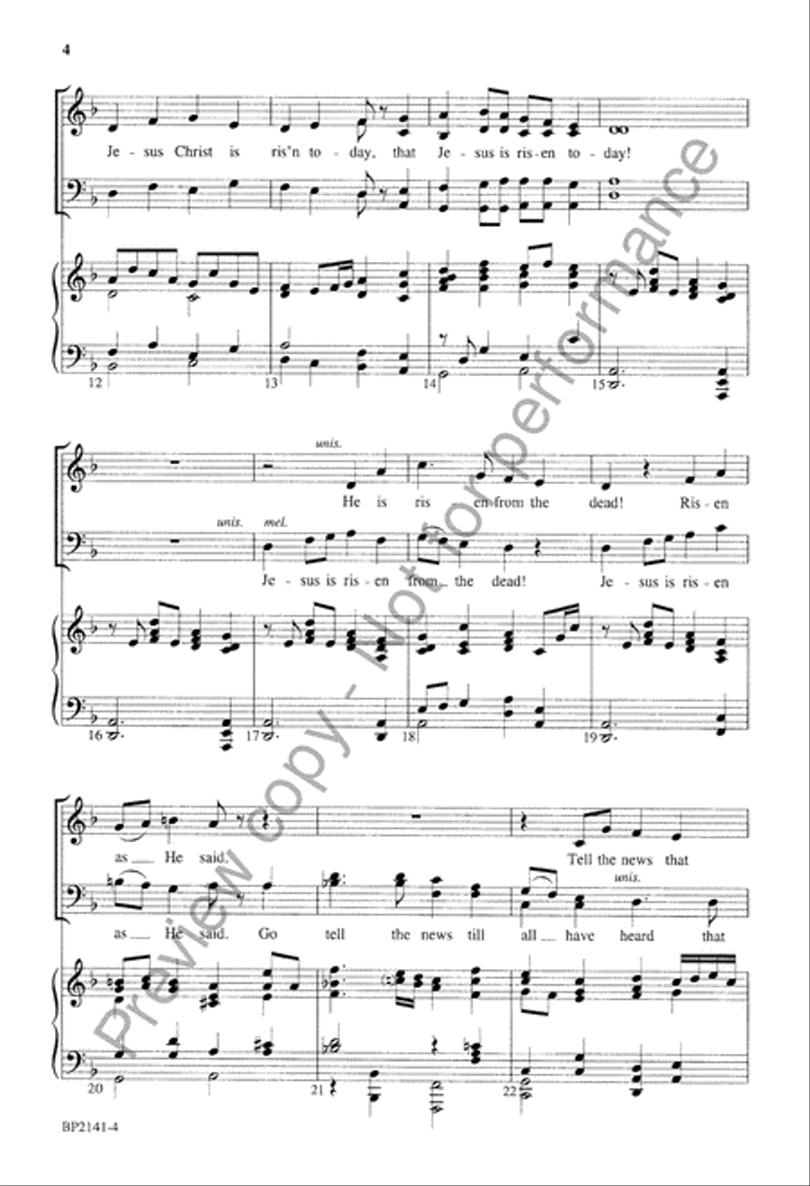 Jesus Is Risen from the Dead! 4-Part scores gallery preview page 5