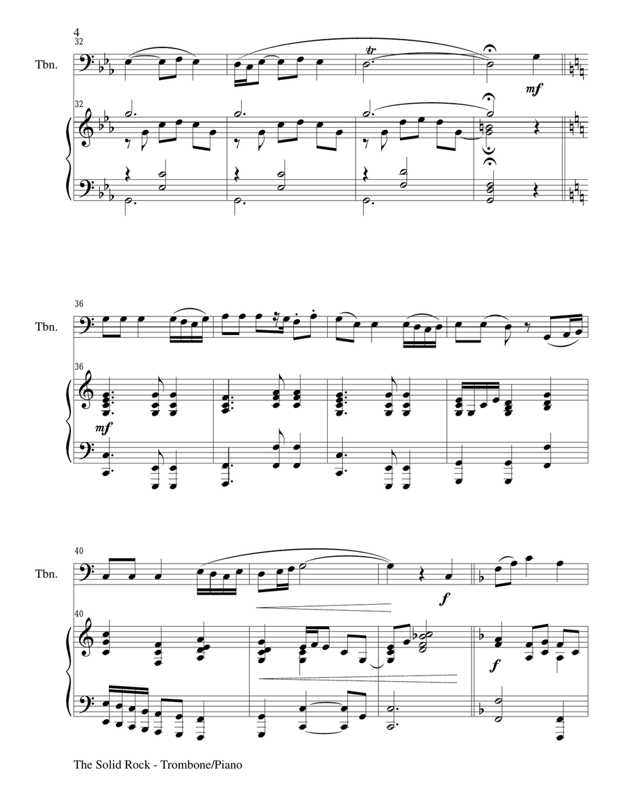 Gary Lanier: Hymns of Faith and Trust (Duets for Trombone & Piano) Trombone Duet scores gallery preview page 5