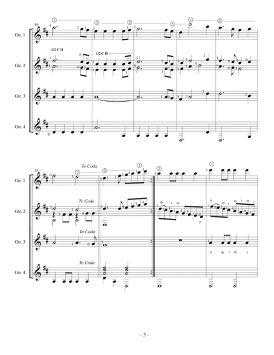 Christmas Music for Classical Guitar Quartets, Vol. 1 Guitar Ensemble scores gallery preview page 4