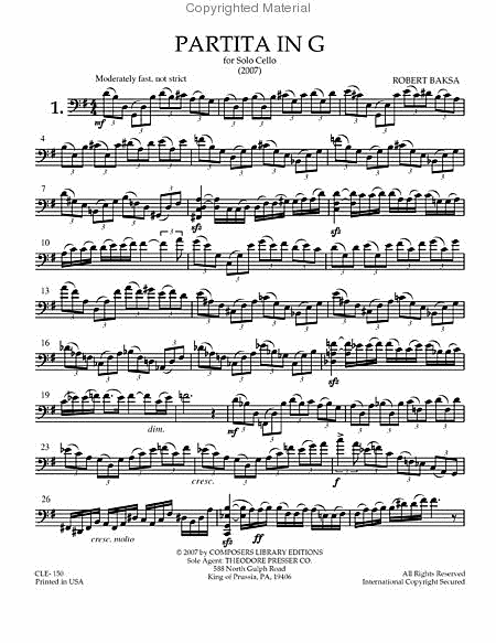 Partita for Solo Cello