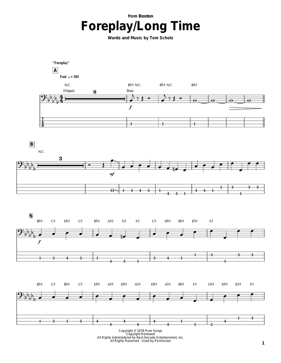 Foreplay/Long Time (Long Time) Acoustic Guitar scores gallery preview page 1
