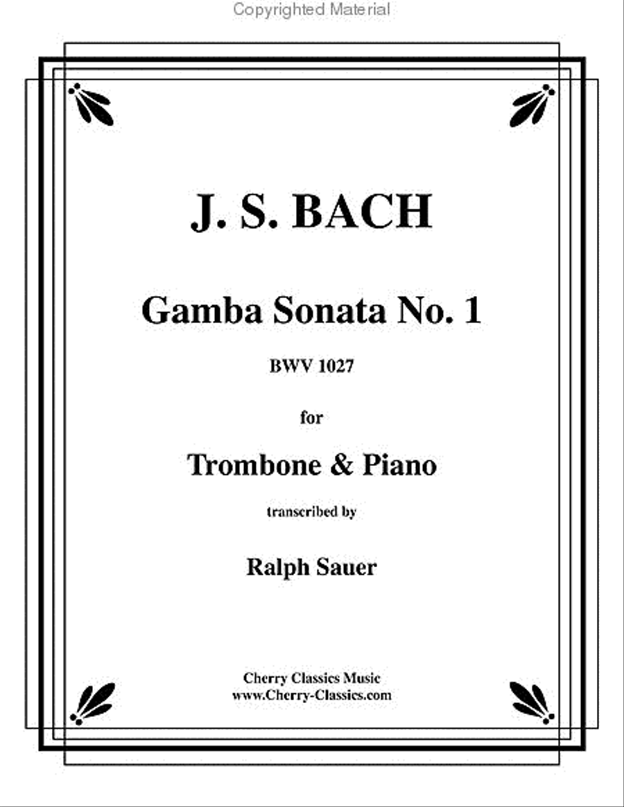 Three Gamba Sonatas for Trombone & Piano image number null