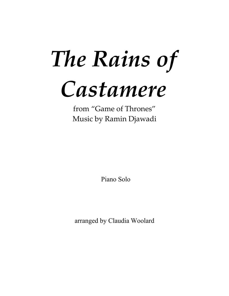 The Rains Of Castamere Piano Solo scores gallery preview page 1