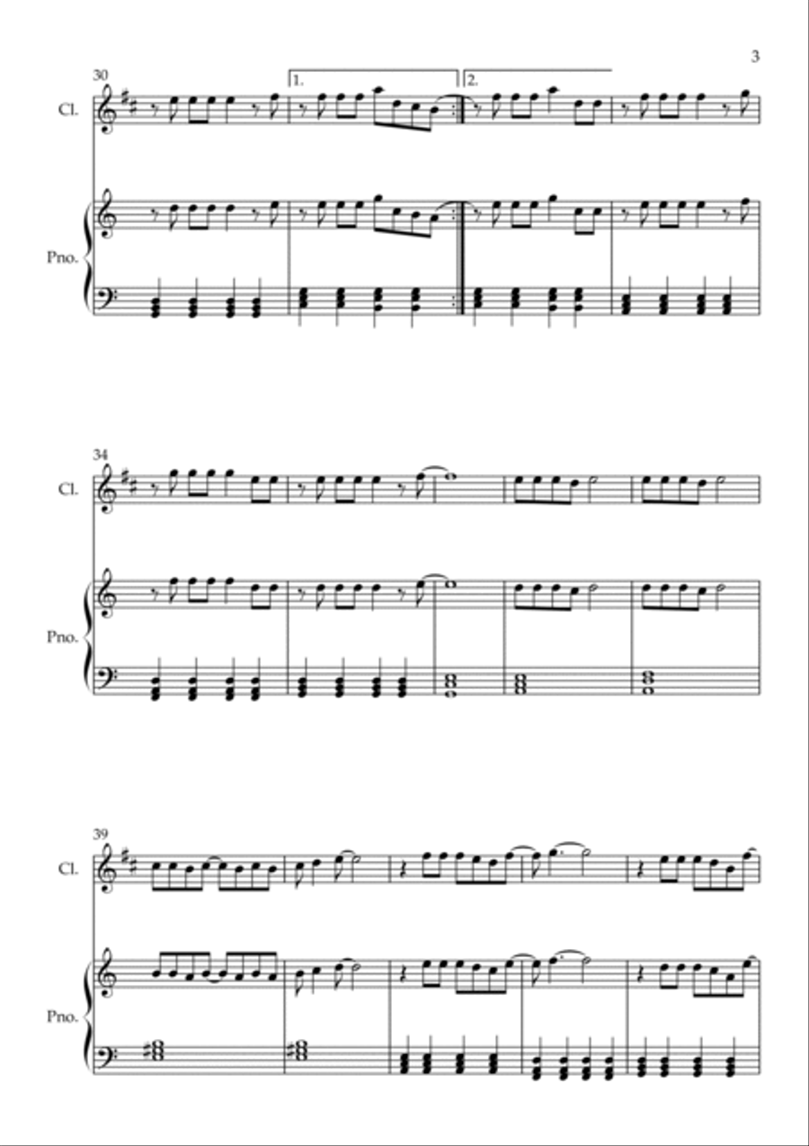 Flowers B-Flat Clarinet scores gallery preview page 3