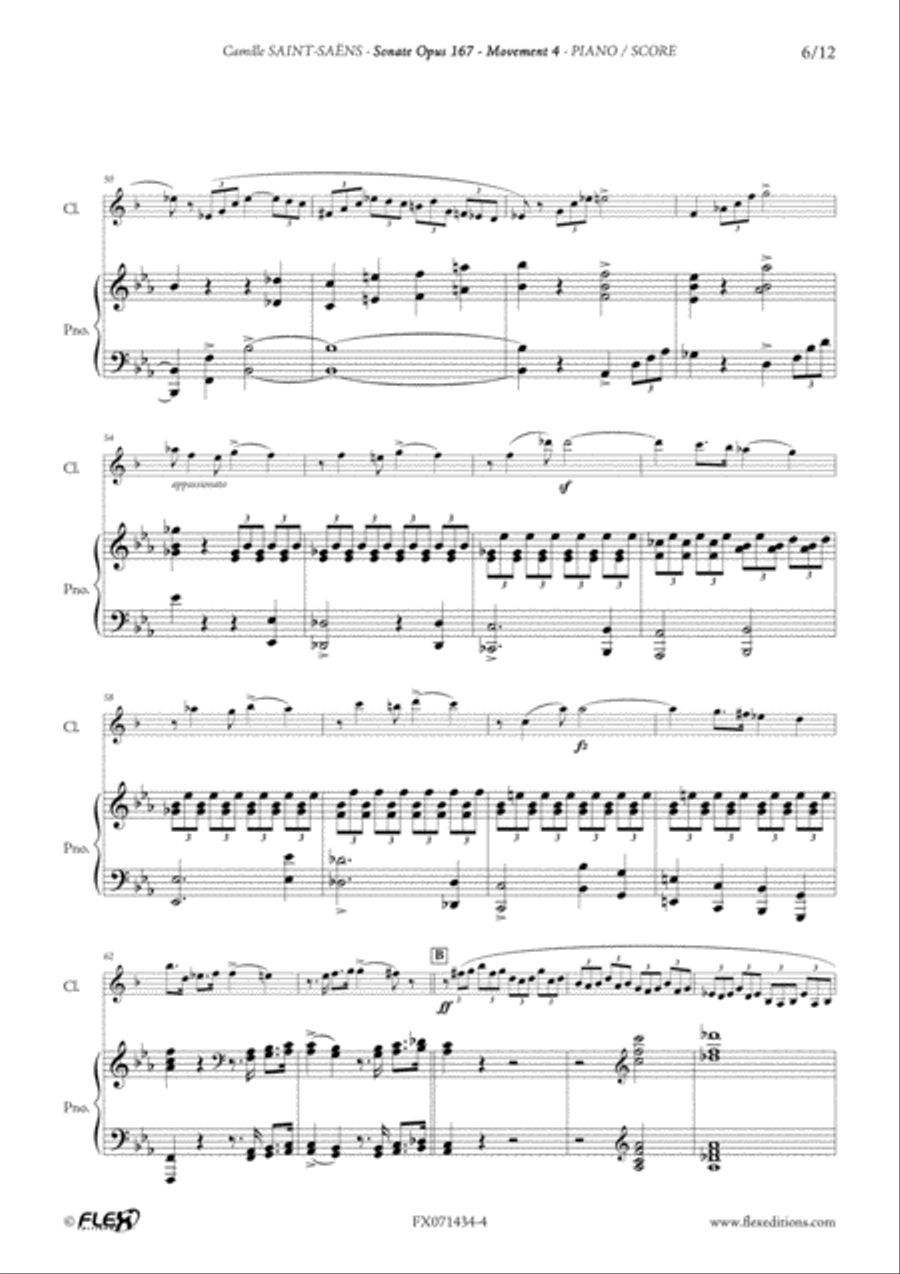 Sonata Opus 167 - Mvt 4 Sonata Opus 167 - Mvt 4 B-Flat Clarinet scores gallery preview page 6