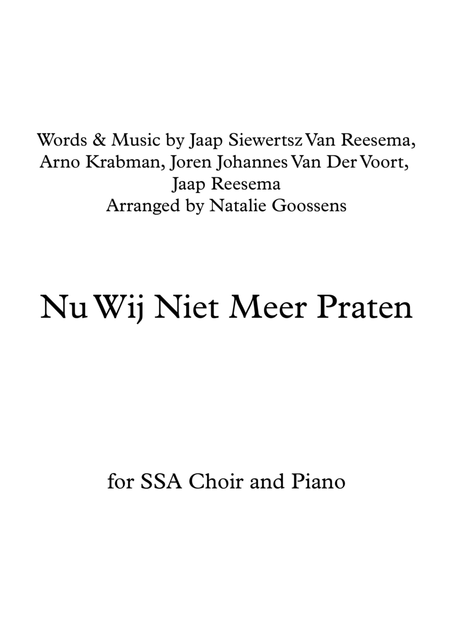 Nu Wij Niet Meer Praten Nu Wij Niet Meer Praten SSA scores gallery preview page 1