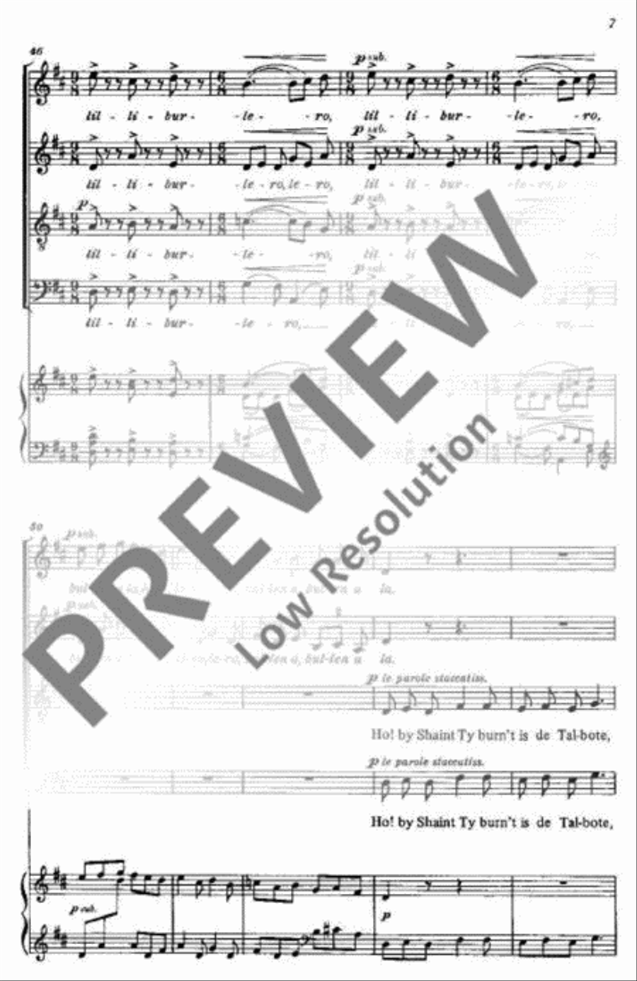 Four Songs from the British Isles 4-Part scores gallery preview page 8