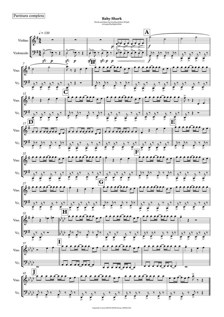 Baby Shark Baby Shark String Duet scores gallery preview page 1