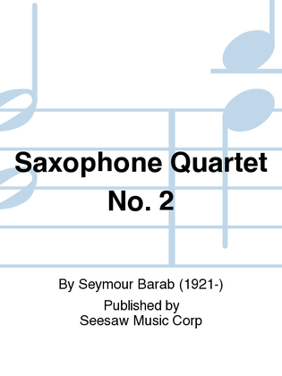 Book cover for Saxophone Quartet No. 2