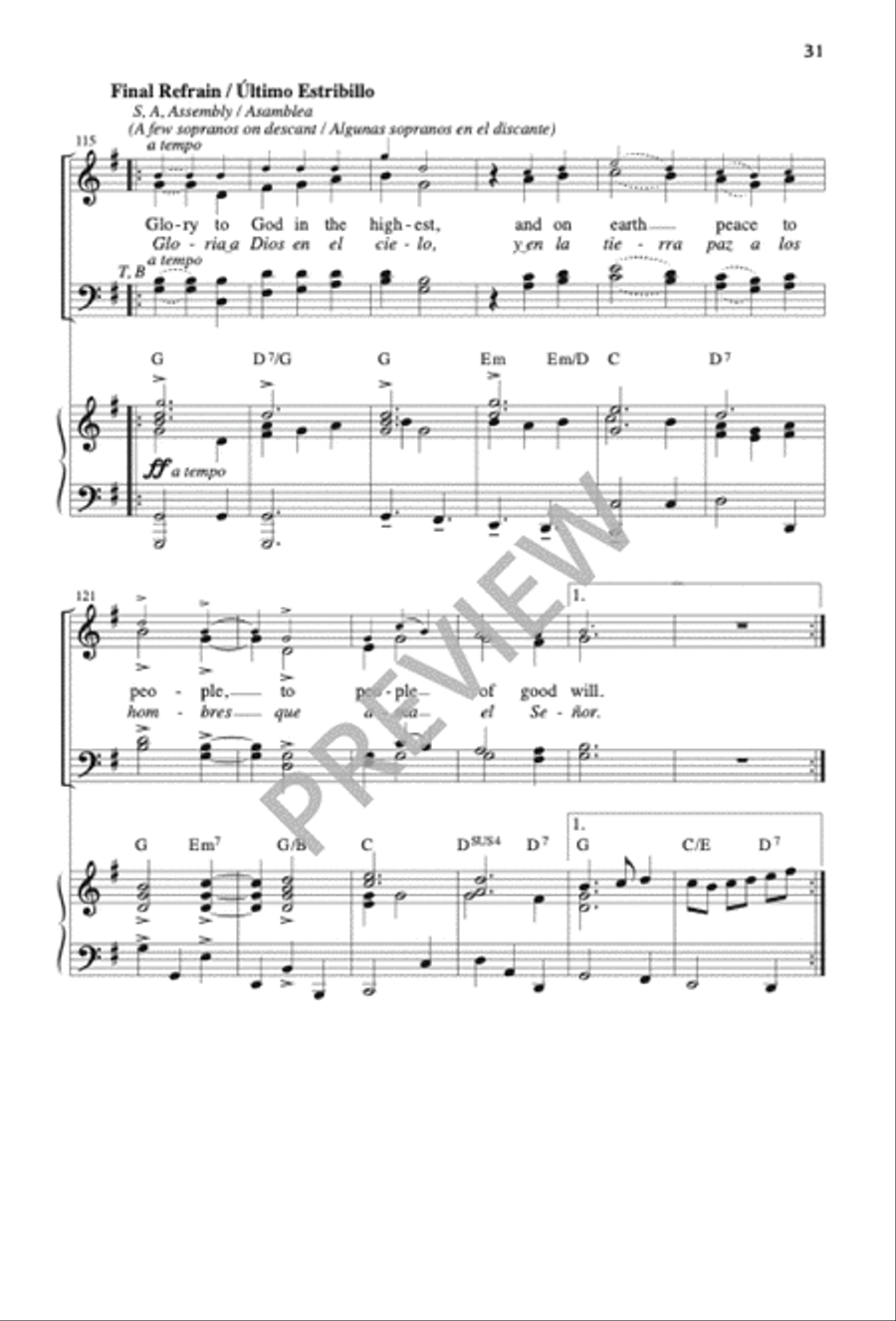 Mass of the Sun of Justice / Misa Sol de Justicia 4-Part scores gallery preview page 31