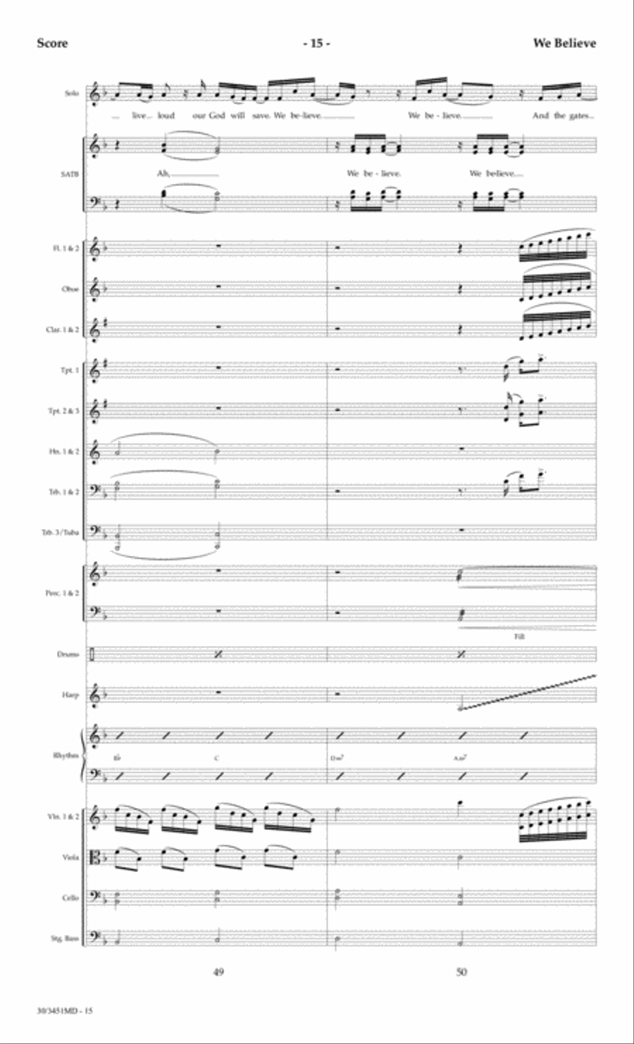 We Believe - Orchestral Score and Parts Choir scores gallery preview page 18