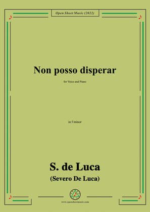 Book cover for S. de Luca-Non posso disperar,in f minor