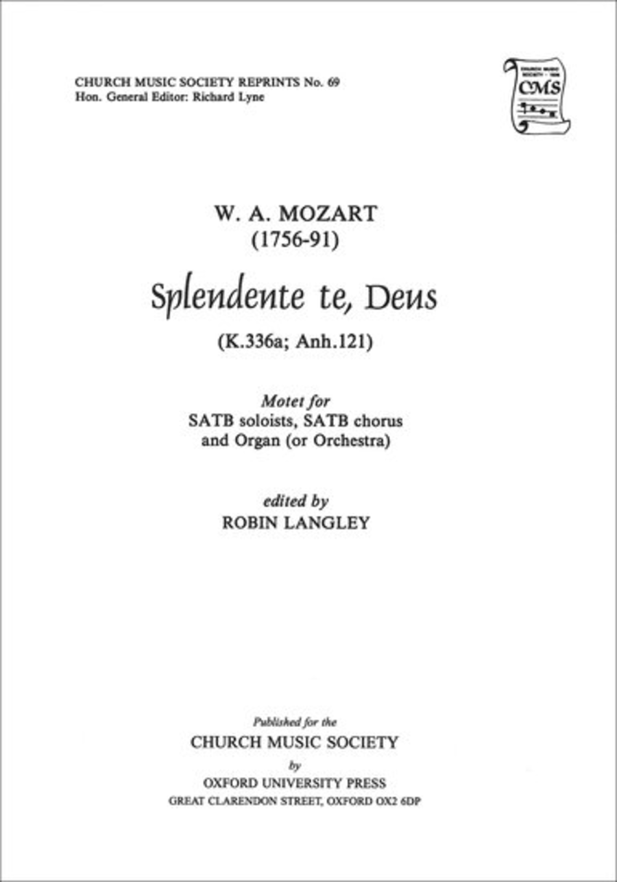 Splendente te, Deus by Wolfgang Amadeus Mozart 4-Part - Sheet Music