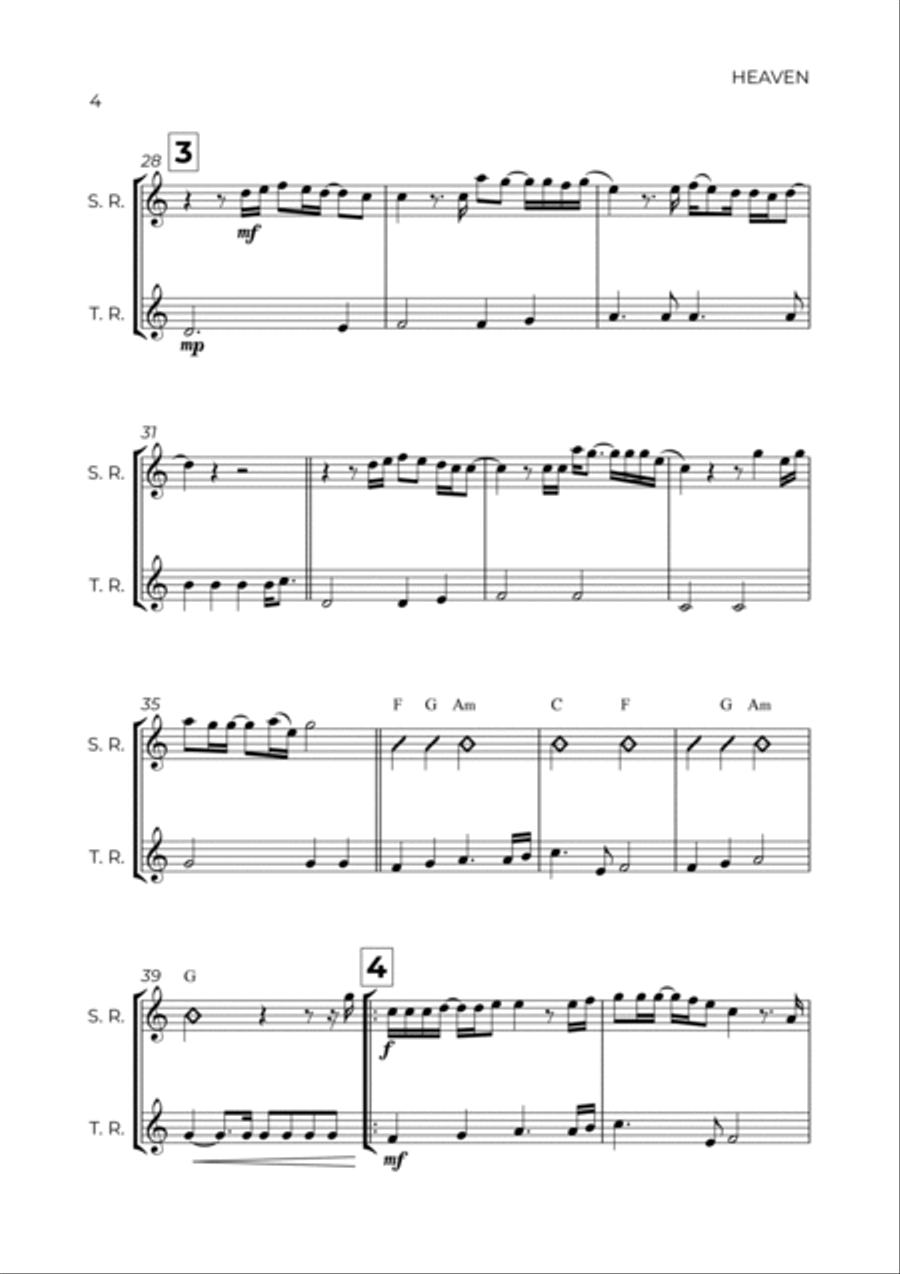 Heaven Woodwind Duet scores gallery preview page 4