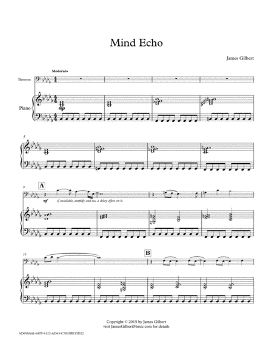 Mind Echo Bassoon scores gallery preview page 1