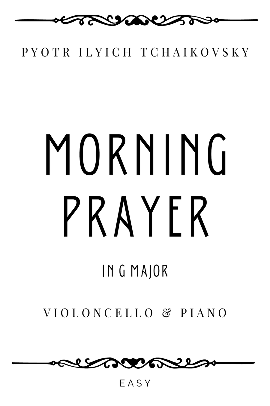 Tchaikovsky - Morning Prayer in G Major - Easy Piano scores gallery preview page 1