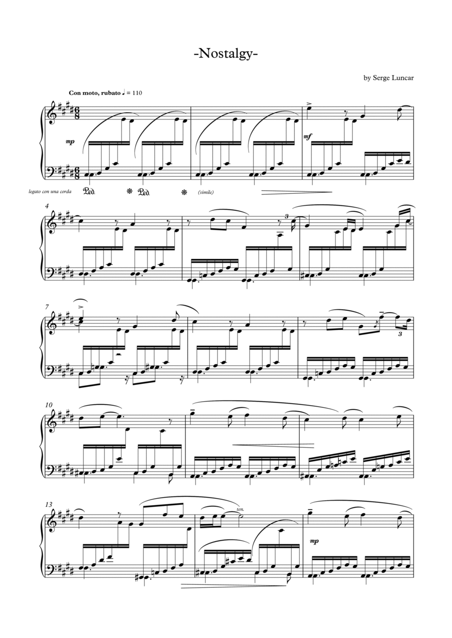 -Nostalgy- Piano Solo scores gallery preview page 1