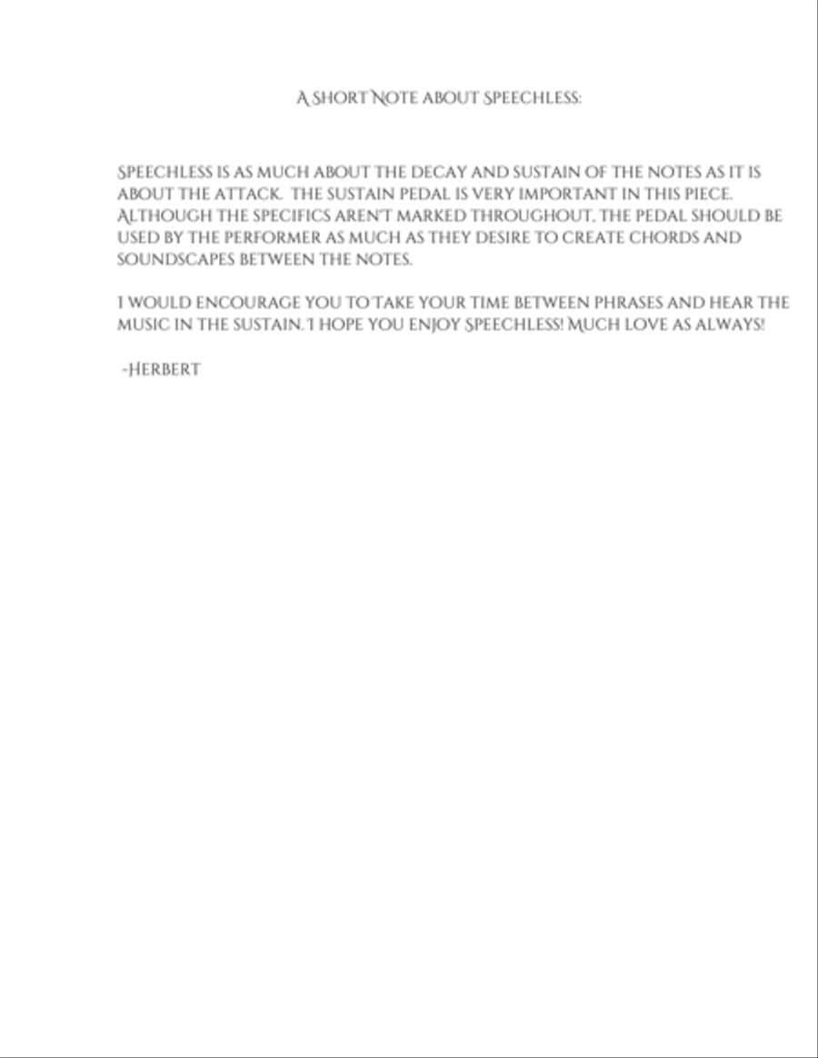 Speechless Piano Solo scores gallery preview page 2
