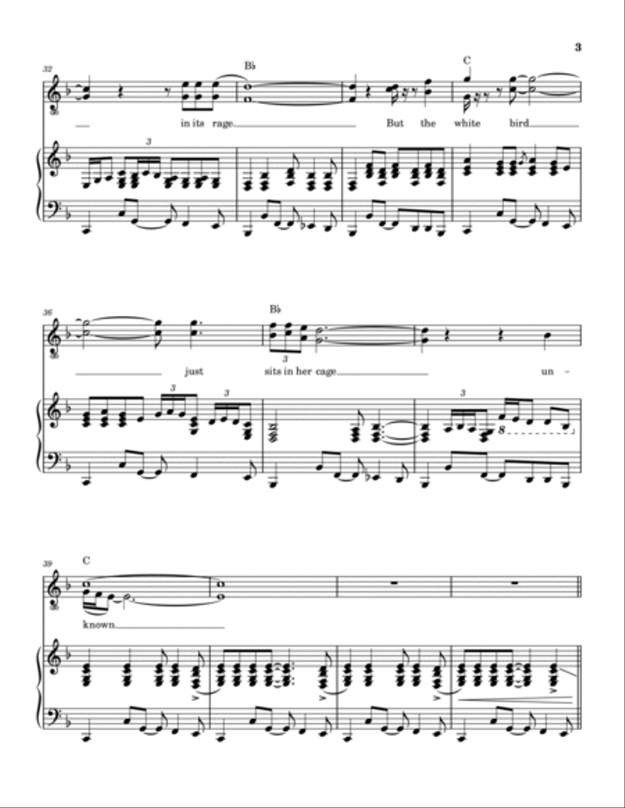 White Bird Piano, Vocal, Guitar scores gallery preview page 4