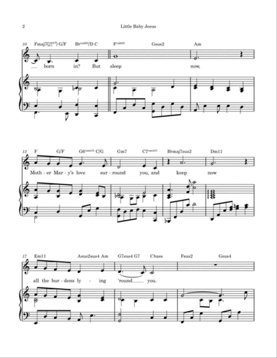 Little Baby Jesus (C-Db) Voice scores gallery preview page 2