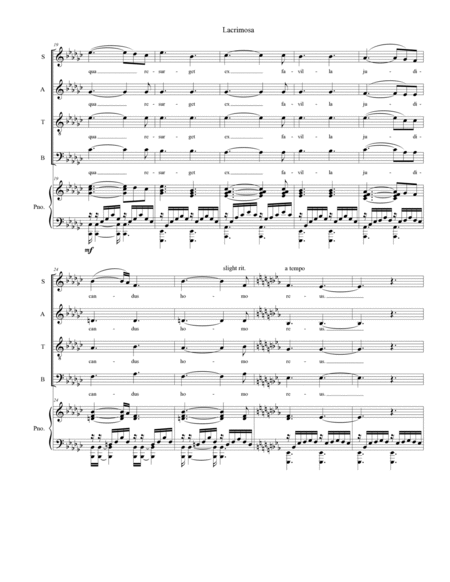 Lacrimosa (from "Requiem Mass" - Piano/Vocal Score) image number null