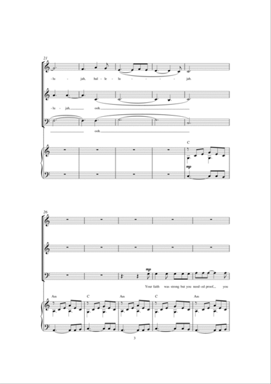 Hallelujah (arr. Jonathan Wikeley) 3-Part scores gallery preview page 3