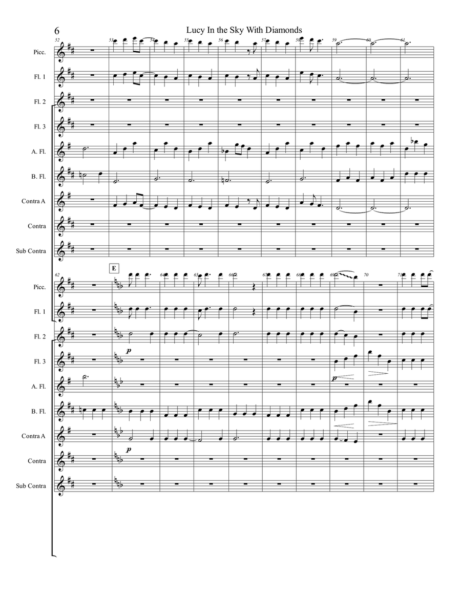 Lucy In The Sky With Diamonds Flute Choir scores gallery preview page 6
