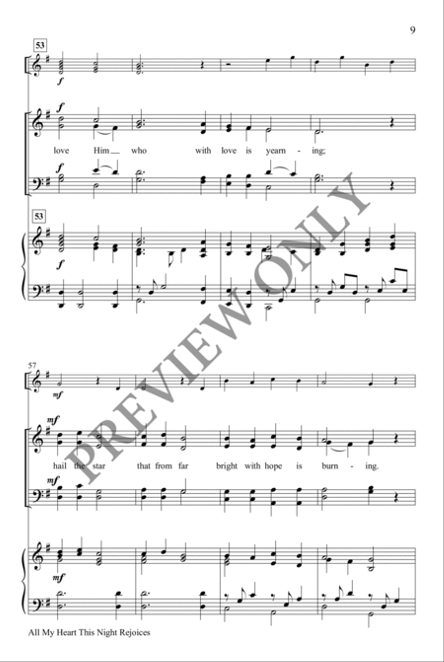All My Heart This Night Rejoices 4-Part scores gallery preview page 9