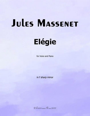 Élégie, by Massenet, in f sharp minor