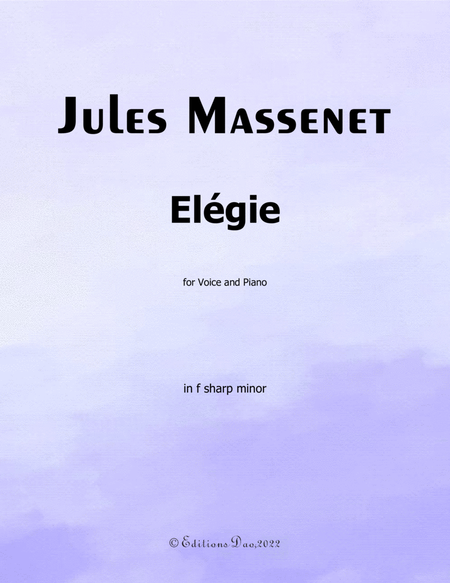 Élégie, by Massenet, in f sharp minor