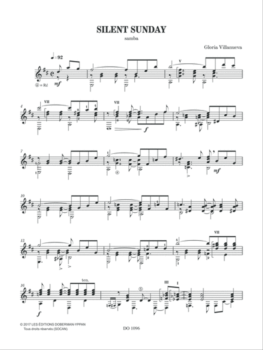 Silent Sunday Classical Guitar scores gallery preview page 2