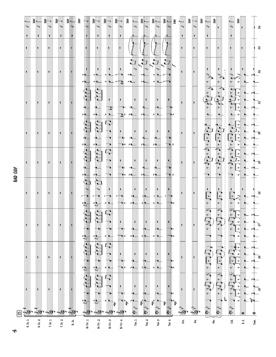 Bad Guy Jazz Ensemble scores gallery preview page 4