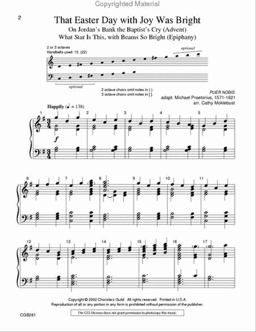 That Easter Day with Joy Was Bright Handbell Choir scores gallery preview page 2