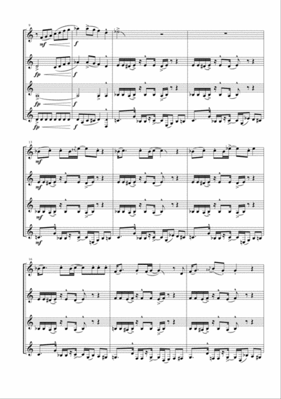 Welcome To The Jungle Woodwind Quartet scores gallery preview page 4