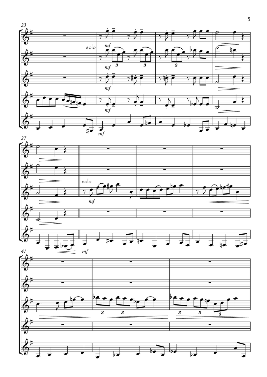 Girl Talk Clarinet Quintet scores gallery preview page 5