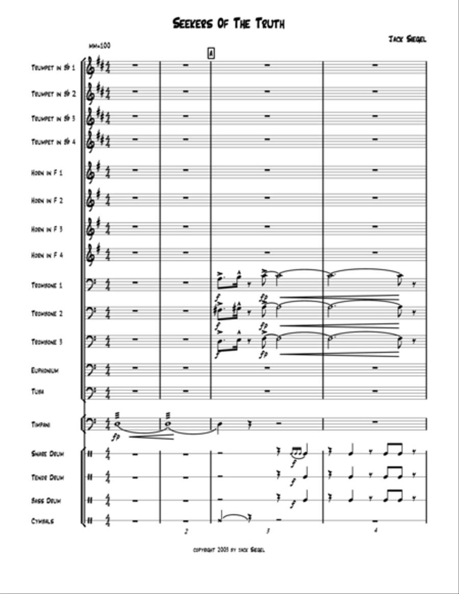 Seekers Of The Truth Percussion Ensemble scores gallery preview page 1