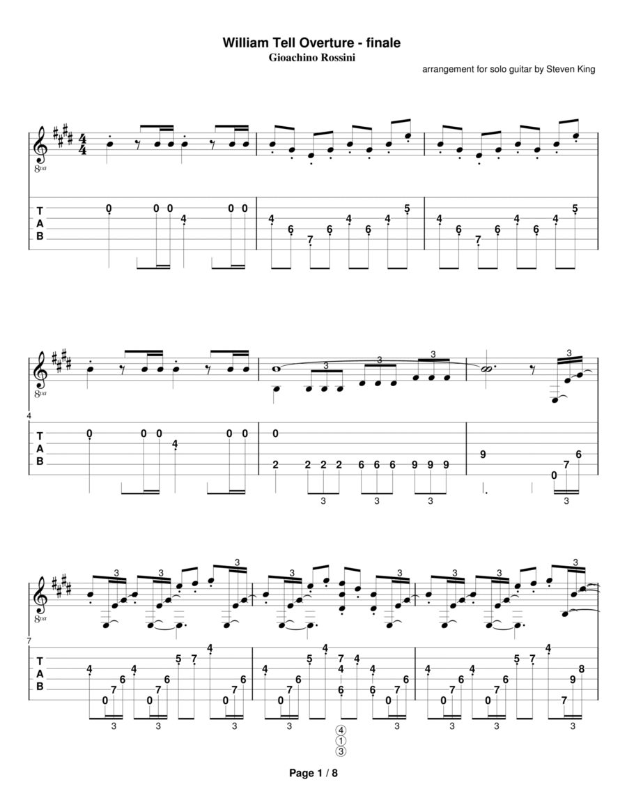 William Tell Overture Acoustic Guitar scores gallery preview page 1