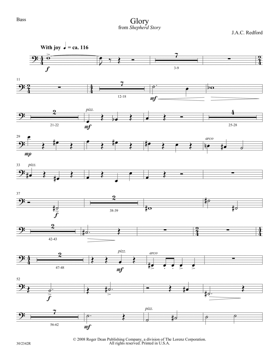 Glory - Double Bass Choir scores gallery preview page 1