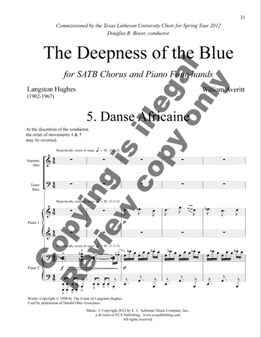 The Deepness of the Blue 4-Part scores gallery preview page 19