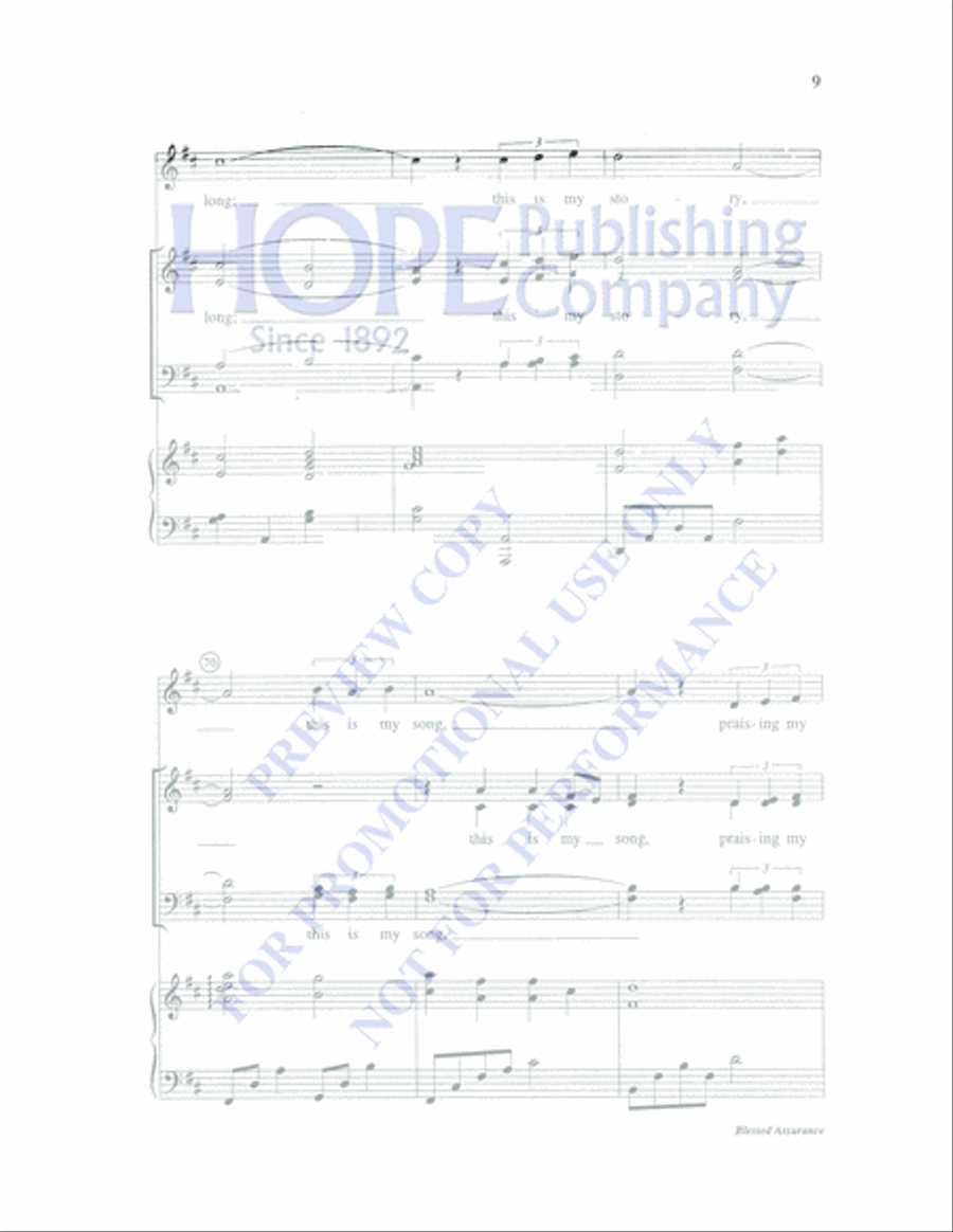 Blessed Assurance 4-Part scores gallery preview page 9