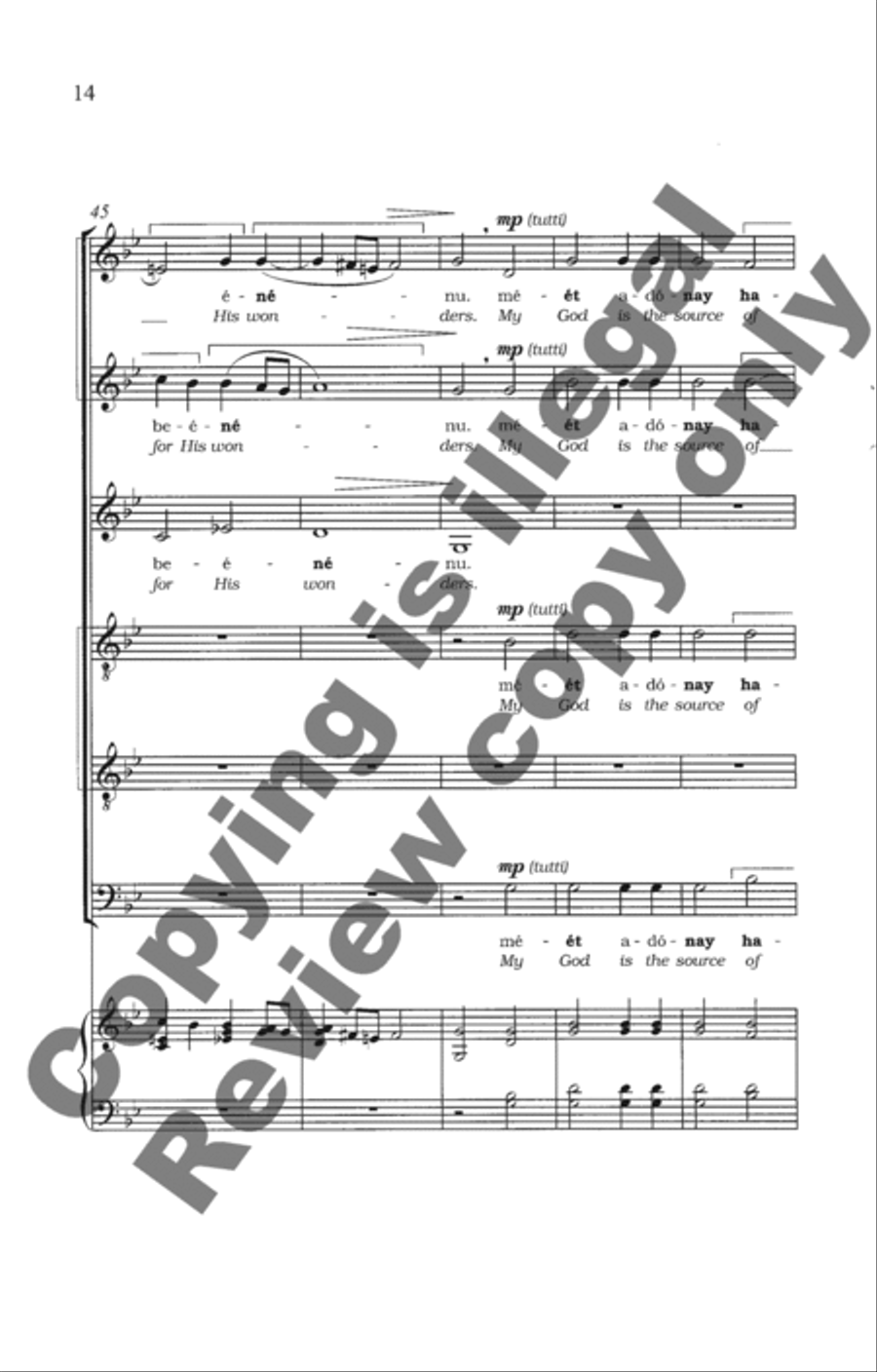 Odekha (Thank you, Lord) SSATBB scores gallery preview page 11
