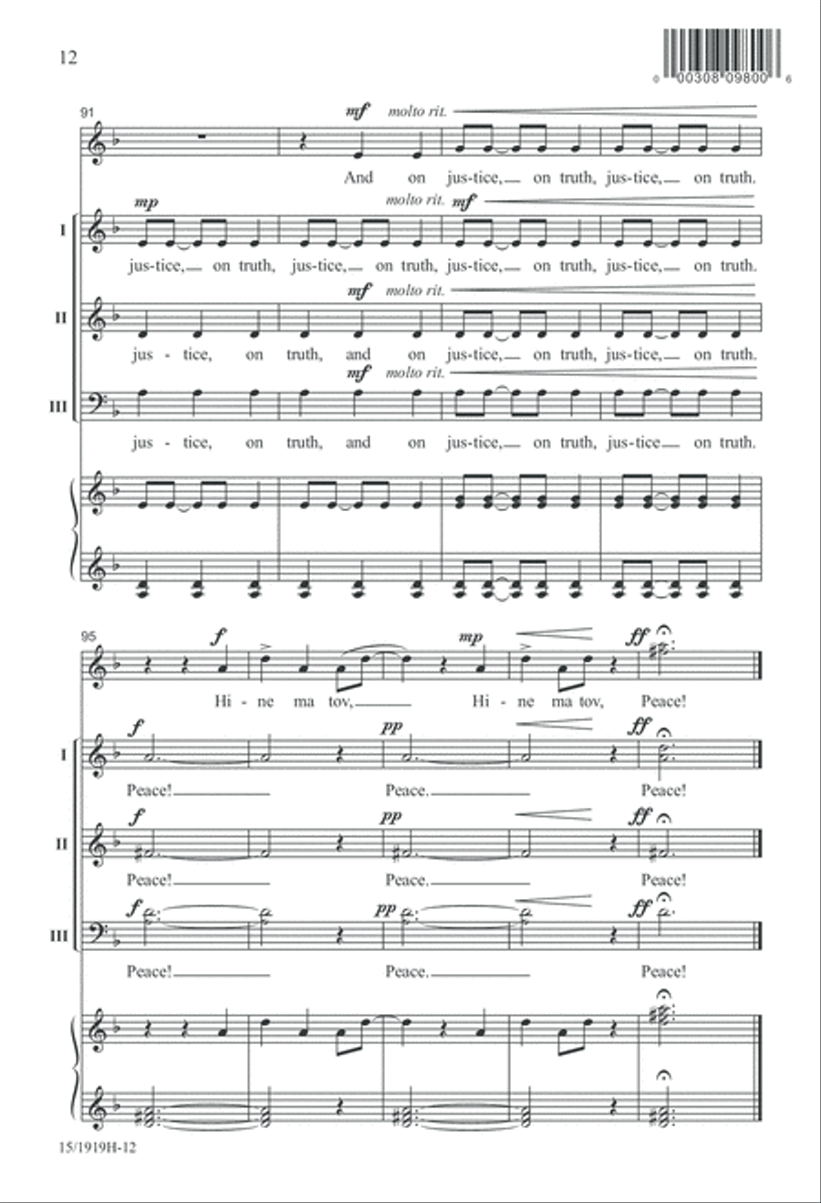 On Justice, Truth, and Peace 3-Part scores gallery preview page 12