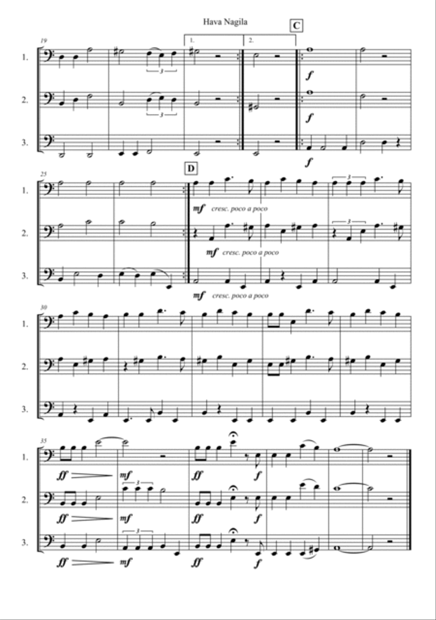 Hava Nagila Hava Nagila String Trio scores gallery preview page 2