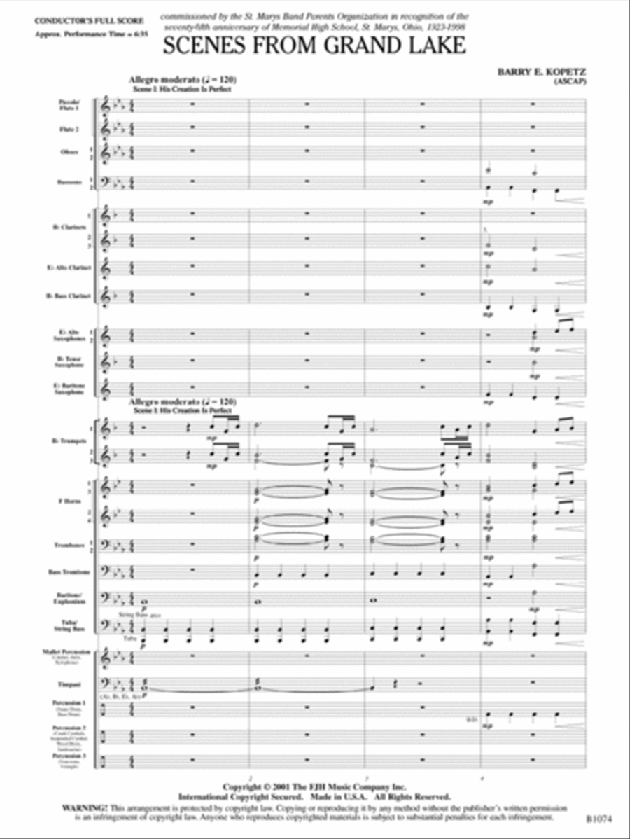 Scenes from Grand Lake Concert Band scores gallery preview page 2
