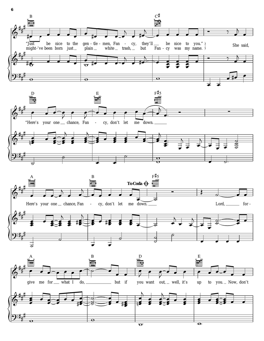 Fancy Piano, Vocal, Guitar scores gallery preview page 6