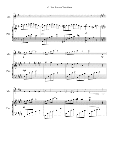 O Little Town of Bethlehem Violin Solo image number null
