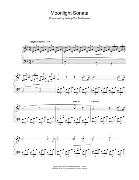 Moonlight Sonata (Mondscheinsonate), First Movement, Op.27, No.2