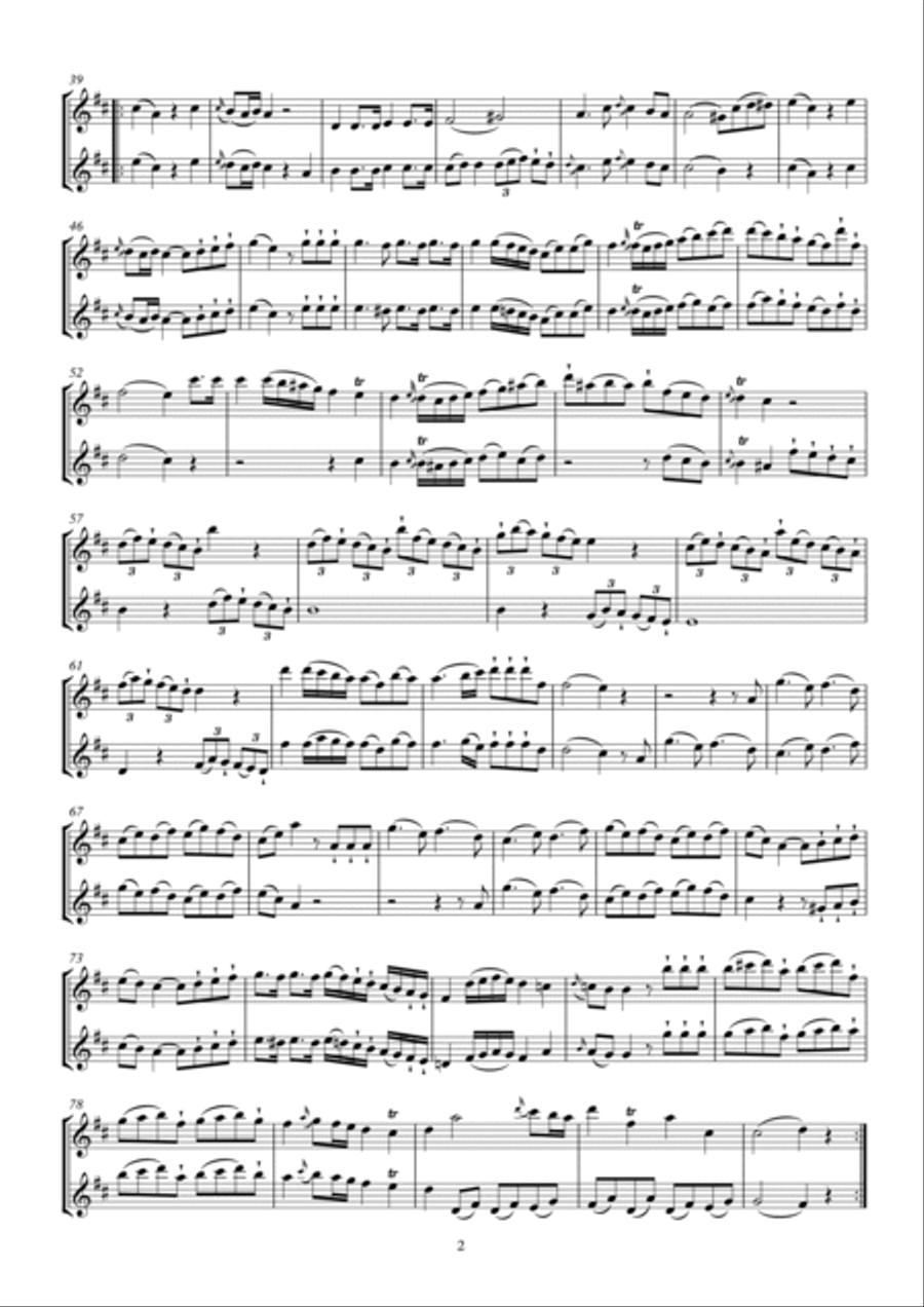 Mezger Six Duets for two flutes Op. 3 No. 4 - 6 Flute Duet scores gallery preview page 3